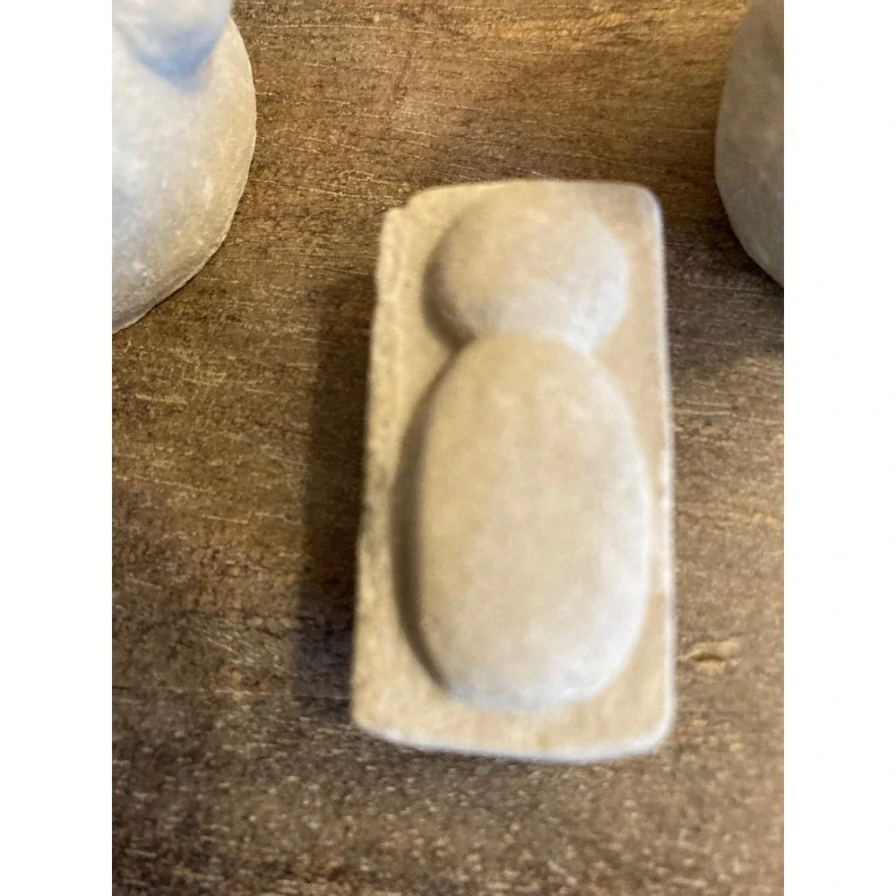 Minimalist Stone Nativity Set 3 Piece Primitive Grey Holy Family Figurines
